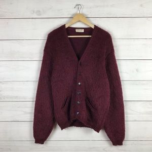Vintage 1960s Kurt Cobain Shaggy Man Drummond Mohair Cardigan Sweater
